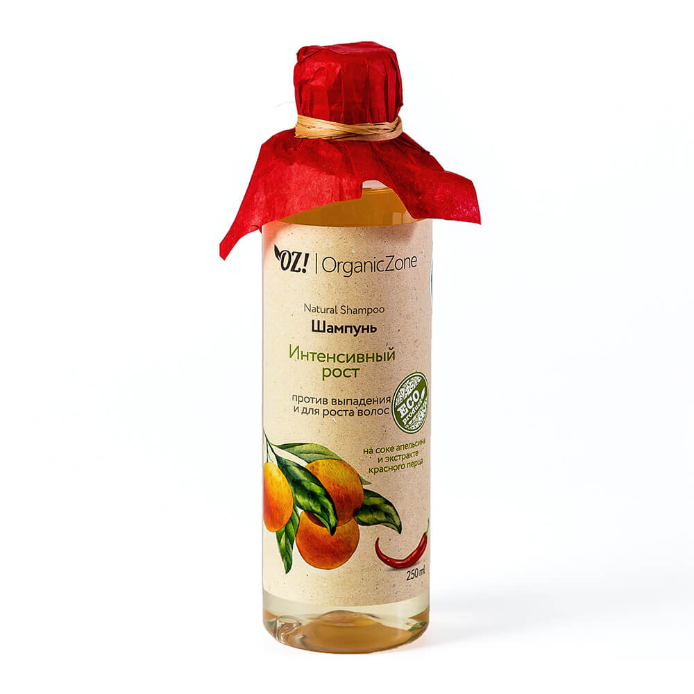 Шампунь против выпадения и для роста волос "Интенсивный рост" OZ! OrganicZone, 250 мл - фото