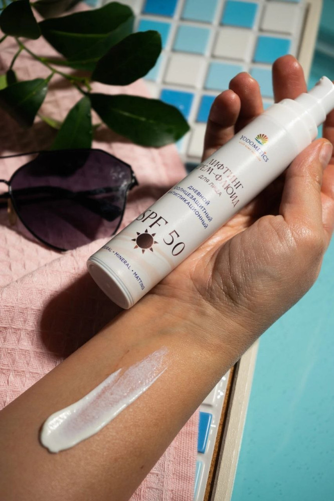 Лифтинг крем-флюид SPF 50 Антигликационный Yodometics, 50 мл - фото2